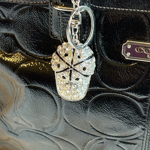 Coach Black Shoulder Bag with Embossed Pattern - Picture 2 of 15